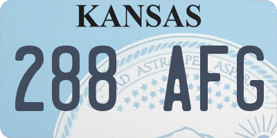 KS license plate 288AFG