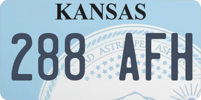 KS license plate 288AFH