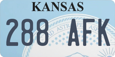KS license plate 288AFK