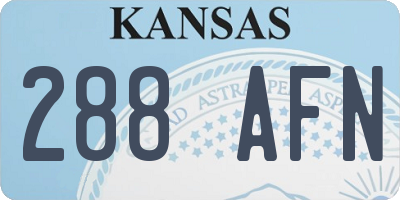 KS license plate 288AFN