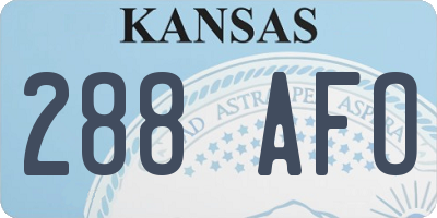 KS license plate 288AFO