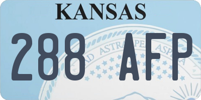 KS license plate 288AFP