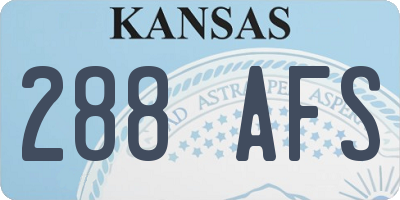 KS license plate 288AFS