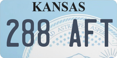 KS license plate 288AFT