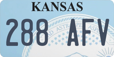 KS license plate 288AFV