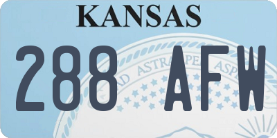 KS license plate 288AFW