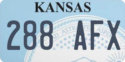 KS license plate 288AFX