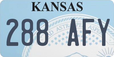 KS license plate 288AFY