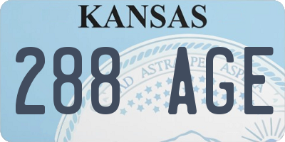 KS license plate 288AGE