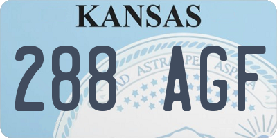 KS license plate 288AGF