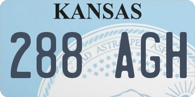 KS license plate 288AGH