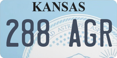 KS license plate 288AGR