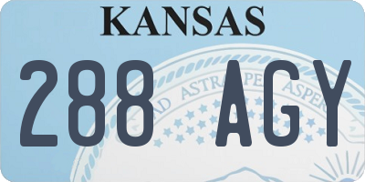 KS license plate 288AGY