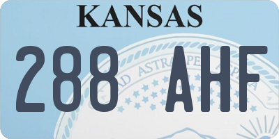 KS license plate 288AHF