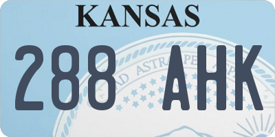 KS license plate 288AHK