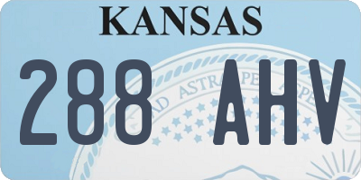 KS license plate 288AHV