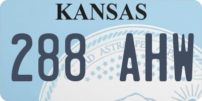 KS license plate 288AHW