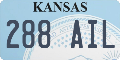 KS license plate 288AIL