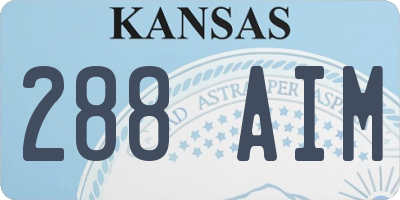 KS license plate 288AIM