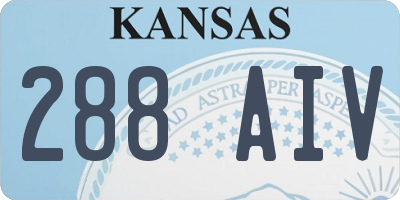 KS license plate 288AIV