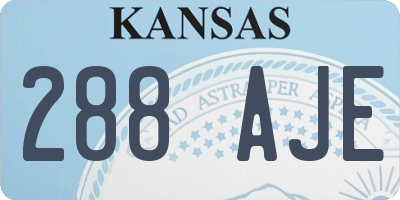 KS license plate 288AJE