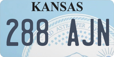 KS license plate 288AJN