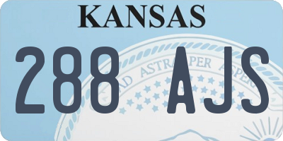 KS license plate 288AJS