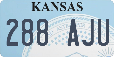 KS license plate 288AJU