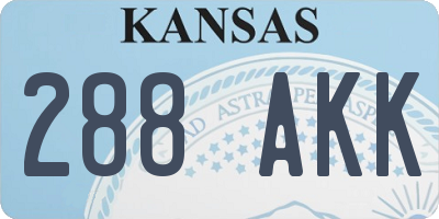 KS license plate 288AKK