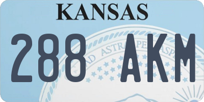 KS license plate 288AKM