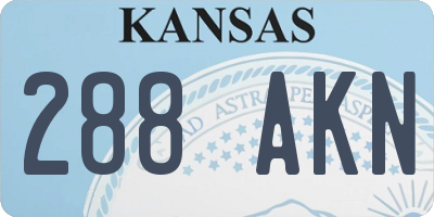 KS license plate 288AKN