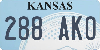 KS license plate 288AKO