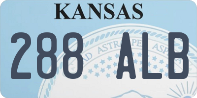 KS license plate 288ALB