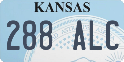 KS license plate 288ALC