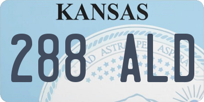 KS license plate 288ALD