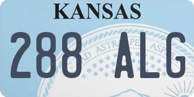 KS license plate 288ALG