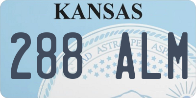 KS license plate 288ALM