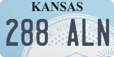 KS license plate 288ALN