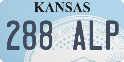 KS license plate 288ALP