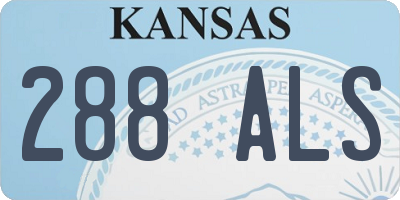 KS license plate 288ALS