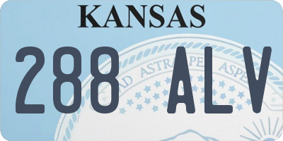 KS license plate 288ALV
