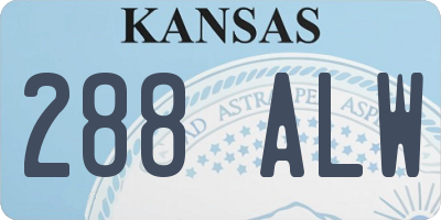 KS license plate 288ALW