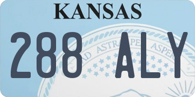 KS license plate 288ALY