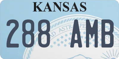 KS license plate 288AMB
