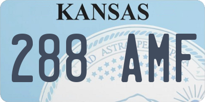 KS license plate 288AMF