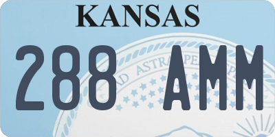KS license plate 288AMM