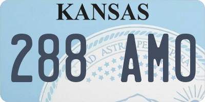 KS license plate 288AMO