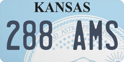 KS license plate 288AMS