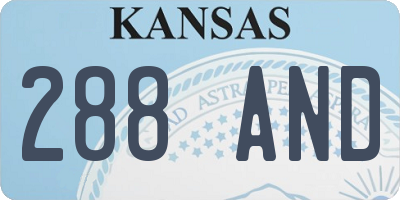 KS license plate 288AND