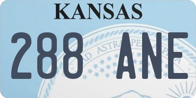KS license plate 288ANE